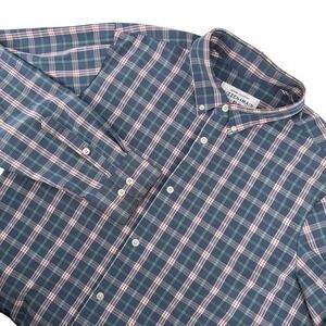 Mizzen+Main Men's XXL Leeward Plaid Performance Shirt Long Sleeve Trim Fit Goilf